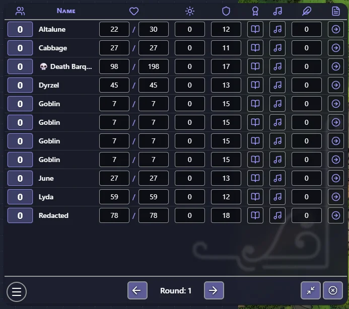 Placeholder - Initiative tracker main view