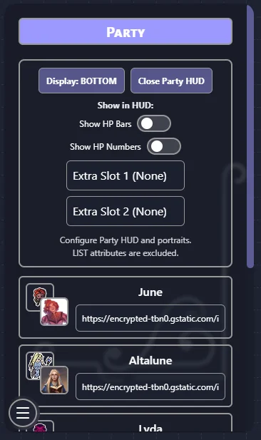 Placeholder - Party page cards and portraits